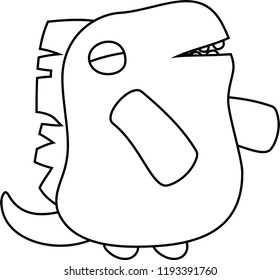 White cartoon cute monster vector