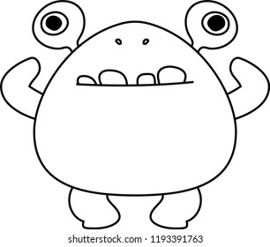White cartoon cute monster vector