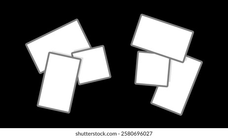 White cartoon frames collage for photos. Square empty spaces background. Templates for illustrations, decor and interior. Vector illustration.