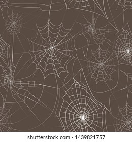 White cartoon Halloween cobweb pattern