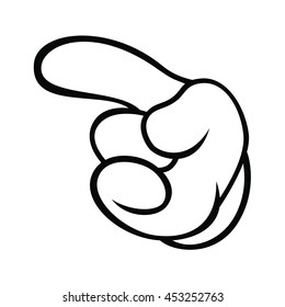 White Cartoon Hand, Cursor, Icon,
