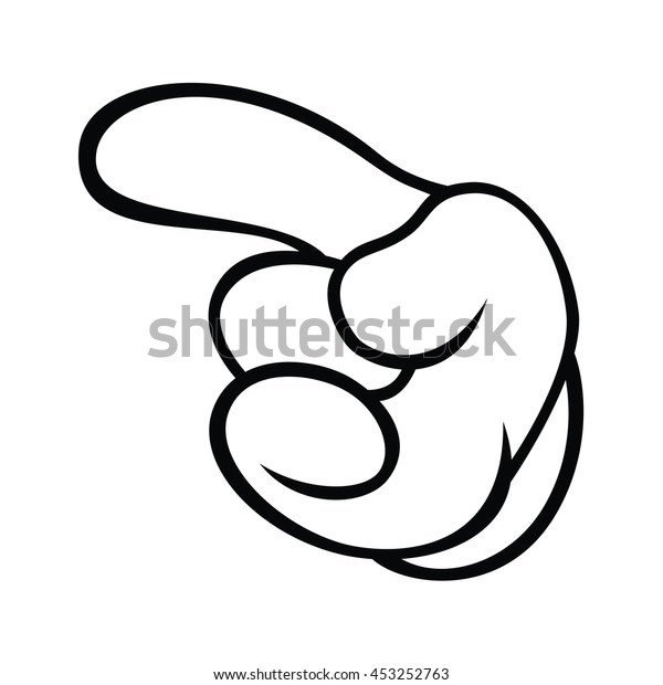 White Cartoon Hand Cursor Icon Stock Vector (Royalty Free) 453252763