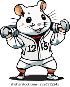 White cartoon mouse animal vector
