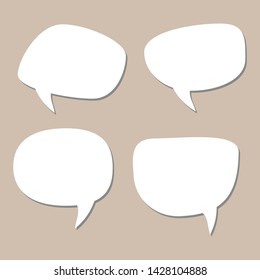 white cartoon speech bubbles set on brown background. vector illustration