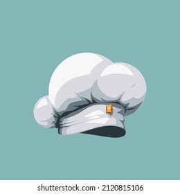 white cartoon style chef hat on blue