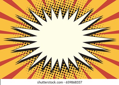 white cartoon yellow splash on pop art background. retro vector illustration