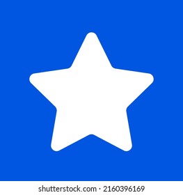 White carved star on blue background.