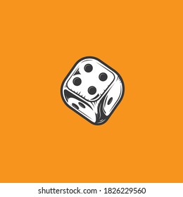 white casino cubes with orange background