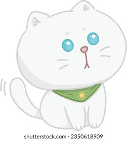 A white cat so cute