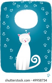 White cat dreaming about...