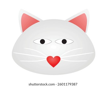 White cat face. vector illustration