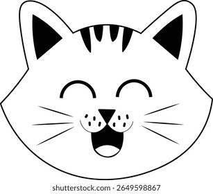  White Cat Head Vector Illustration t-shirt design