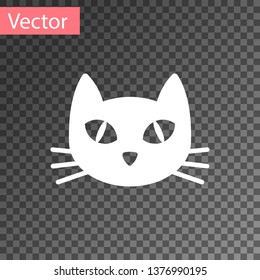 White Cat icon isolated on transparent background. Vector Illustration