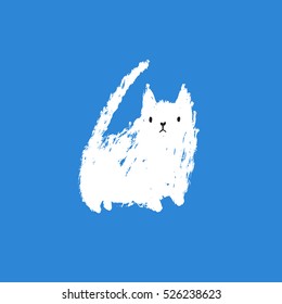 White cat illustration