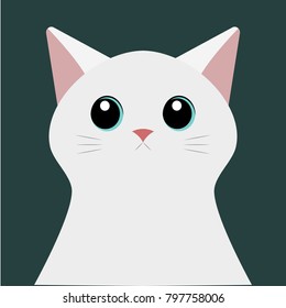 white cat. isolated vector