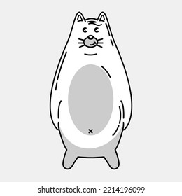 Ideas de ilustraciones vectoriales de diseño de mascota de gato blanco