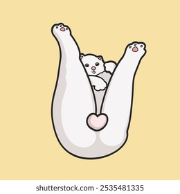 White Cat Meme Sticker Vector Cute Illustration