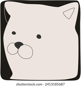 The white cat portrait. Cute pet. Minimalistic, flat. Vector illustration.	
. 