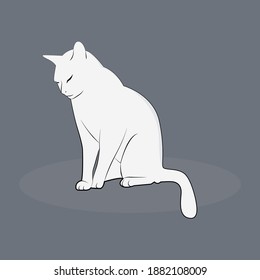 White cat vector art and graphics