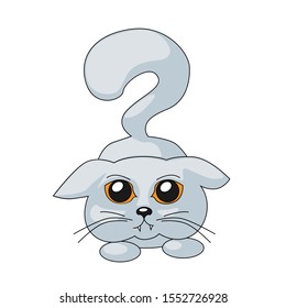 White cat vector illustration isolated on white background
