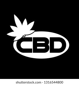 White CBD logo on black background