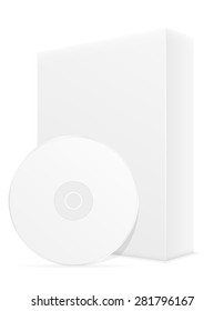 white cd and dvd bisk box packing vector illustration isolated on background