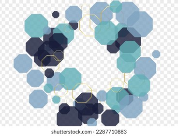 White Cell Background Transparent Vector. Geometric Abstract Design. Industrial Backdrop. Turquoise Atom Technical. Hexagon Background.