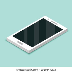White cell phone with a mirror.