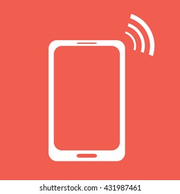 White cellphone icon vector