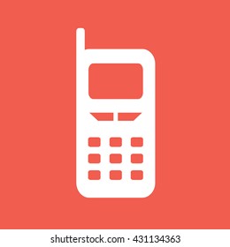 White cellphone icon vector illustration