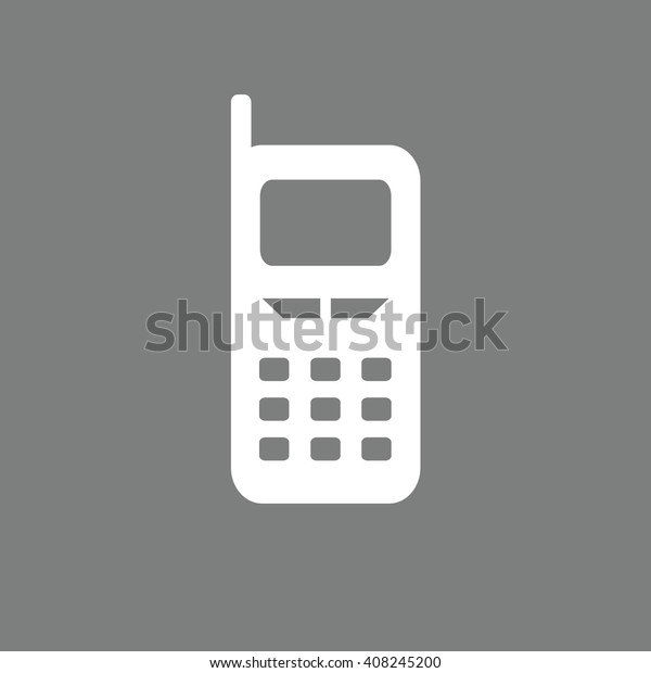 White Cellphone Icon Vector Illustration Gray Stock Vector