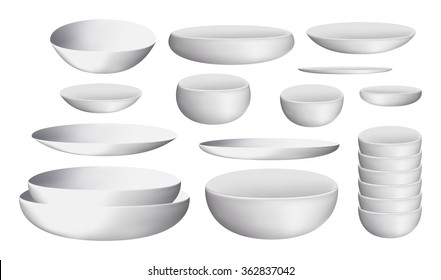 white ceramic bowl and dishes