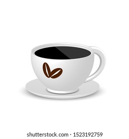 white ceramic coffee mug on a white background,vector