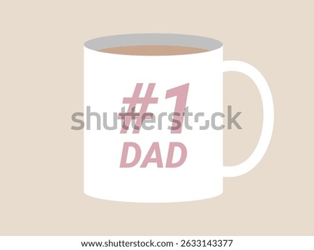 A white ceramic coffee mug with “No.1 Dad” written in pink text, featuring a simple design, makes a thoughtful gift for father and is perfect for enjoying a morning beverage to show appreciation.