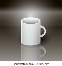 White ceramic cup illustration