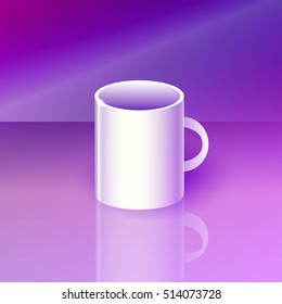 White ceramic cup illustration