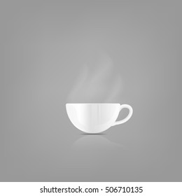 White ceramic cup and smoke.