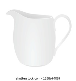 White ceramic pot. vector illustration