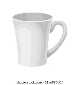 White ceramic tea or coffee mug vector Illustration on a white background