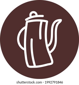 White ceramic teapot, illustration, on a white background.