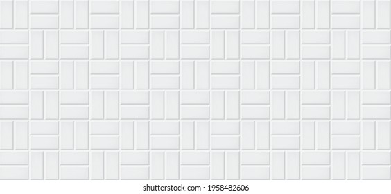 White ceramic tiles texture abstract background vector