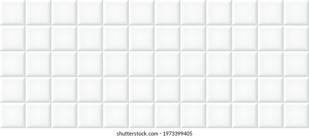 White ceramic tiles texture abstract background vector