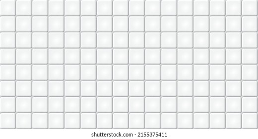 White ceramic tiles wall background vector illustration
