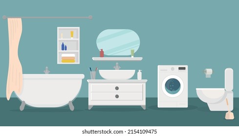 a white ceramic toilet bowl with bathroom sink and mirror in the toilet and washing machine