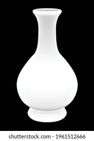 White ceramic vase isolated on black background.Graphic vector