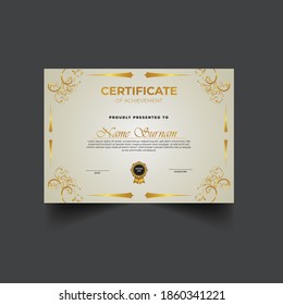 White Certificate of achievement template