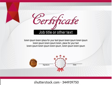 White certificate with red ribbon
