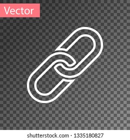 White Chain link icon isolated on transparent background. Link single. Vector Illustration