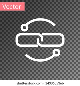 White Chain link line icon isolated on transparent background. Link single. Vector Illustration