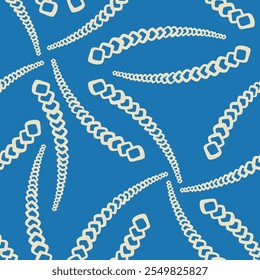 Cadenas blancas sobre un fondo azul